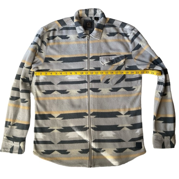 VTG 1946 Quilted Pattern Lined Shirt Jacket Grey Size Medium - Picture 12 of 12